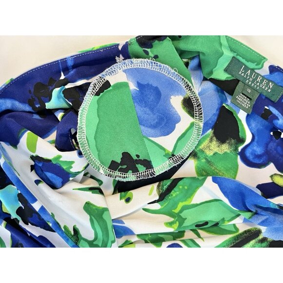 Lauren Ralph Lauren Women's Faux Wrap Dress Sz 10‎ Floral Colorful - Picture 8 of 12